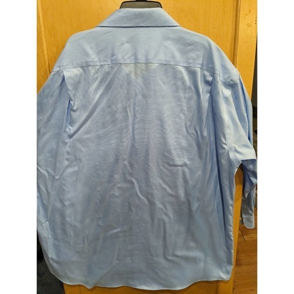 Pronto Uomo Mens Button Down Long Sleeve Classic Fit cotton Shirt‎ Blue Size XL - Picture 2 of 5